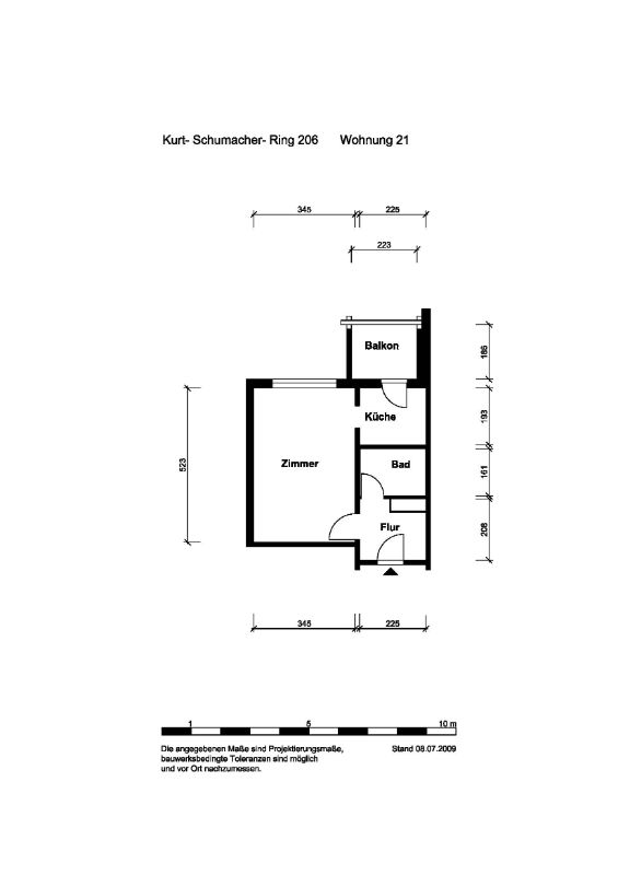 attraktive 1-Raumwohnung mit Südbalkon - Foto 2